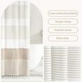 thumbnail image 2 of Boho Sage Green Shower Curtain for Bathroom Stripe Tassel Shower Curtain 72 X 72 Inches Farmhouse Cotton, 2 of 8