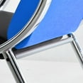 thumbnail image 2 of 3 Seats Office Reception Waiting Room Chair w/ PU Leather Visitor Guest Sofa Steel Blue, 2 of 7