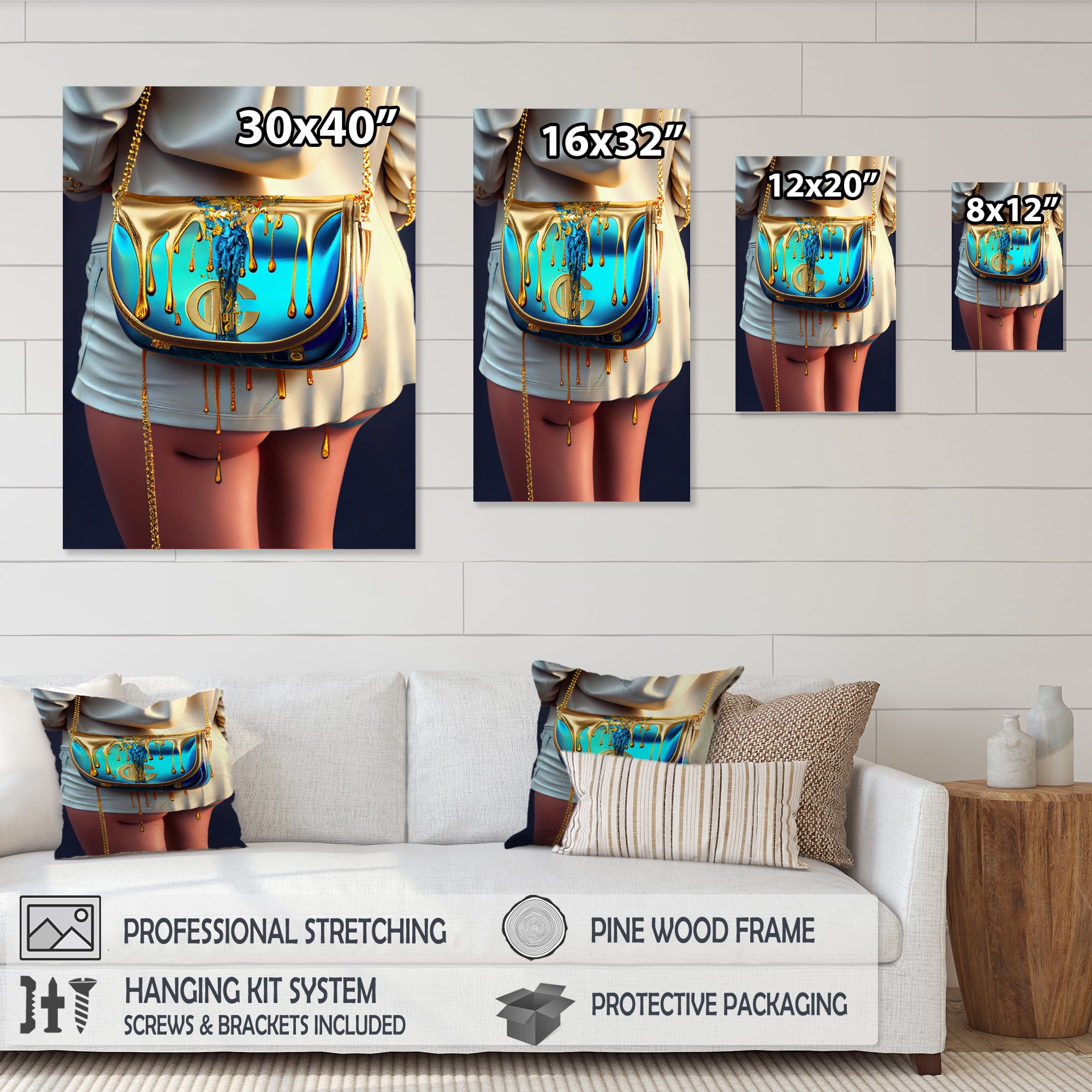 Designart Fashion Girl Going Out Tonight With G Canvas Wall Art