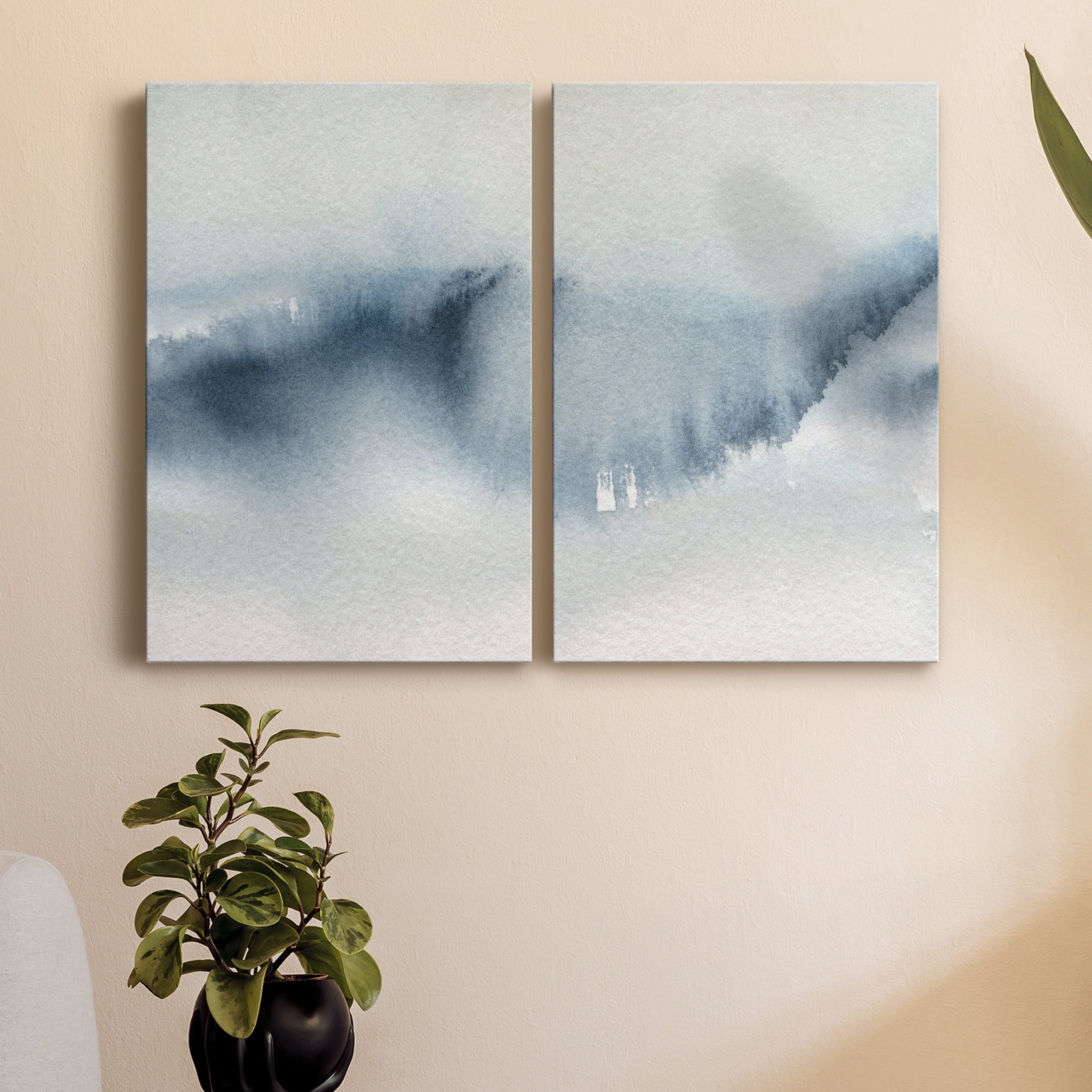 Summer Rain I Premium Gallery Wrapped Canvas - Ready to Hang - Set of 2 - 40 x 60 Each