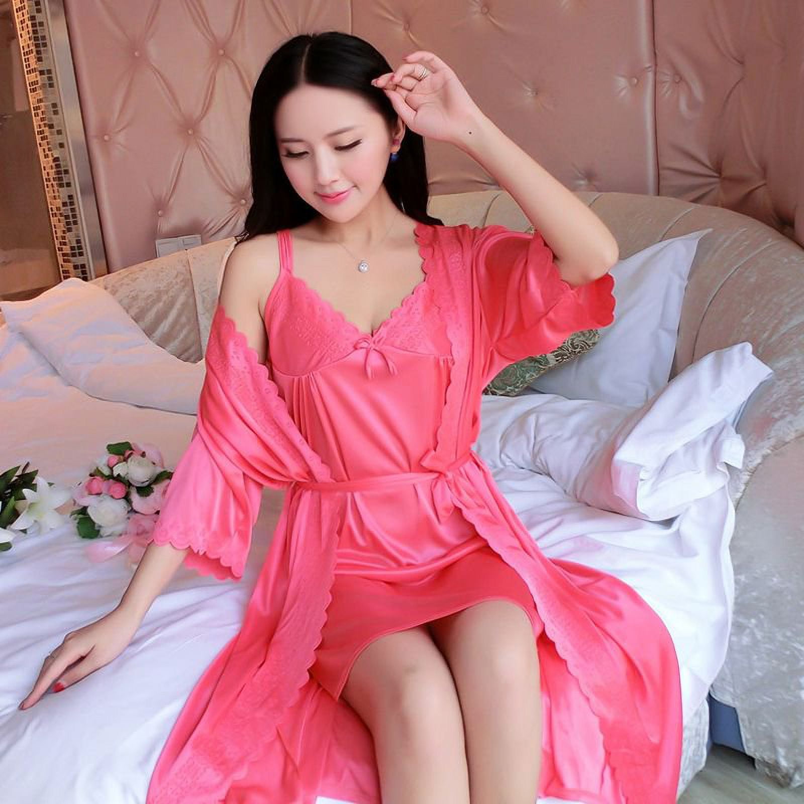 Silk nightie and dressing gown set sale