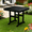 Black, variant on Eyisean 35" Modern Outdoor Dining Table, All-Weather Waterproof Square Desk with Umbrella Hole, Durable Portable Wood Grain Table with 304 Stainless Steel Screws, Easy Clean for Poolside, Garden
