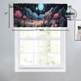 thumbnail image 4 of Cactus Kitchen Valance Curtain Rod Pocket Desert Full Moon Mid Century Retro Nature Landscape Thermal Insulated Room Darkening Curtain for Dinning Room 54 by 18 in, 1 Panel, 4 of 6