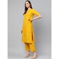 thumbnail image 4 of Idalia Mustard Color Straight Kurta With Pants, 4 of 5