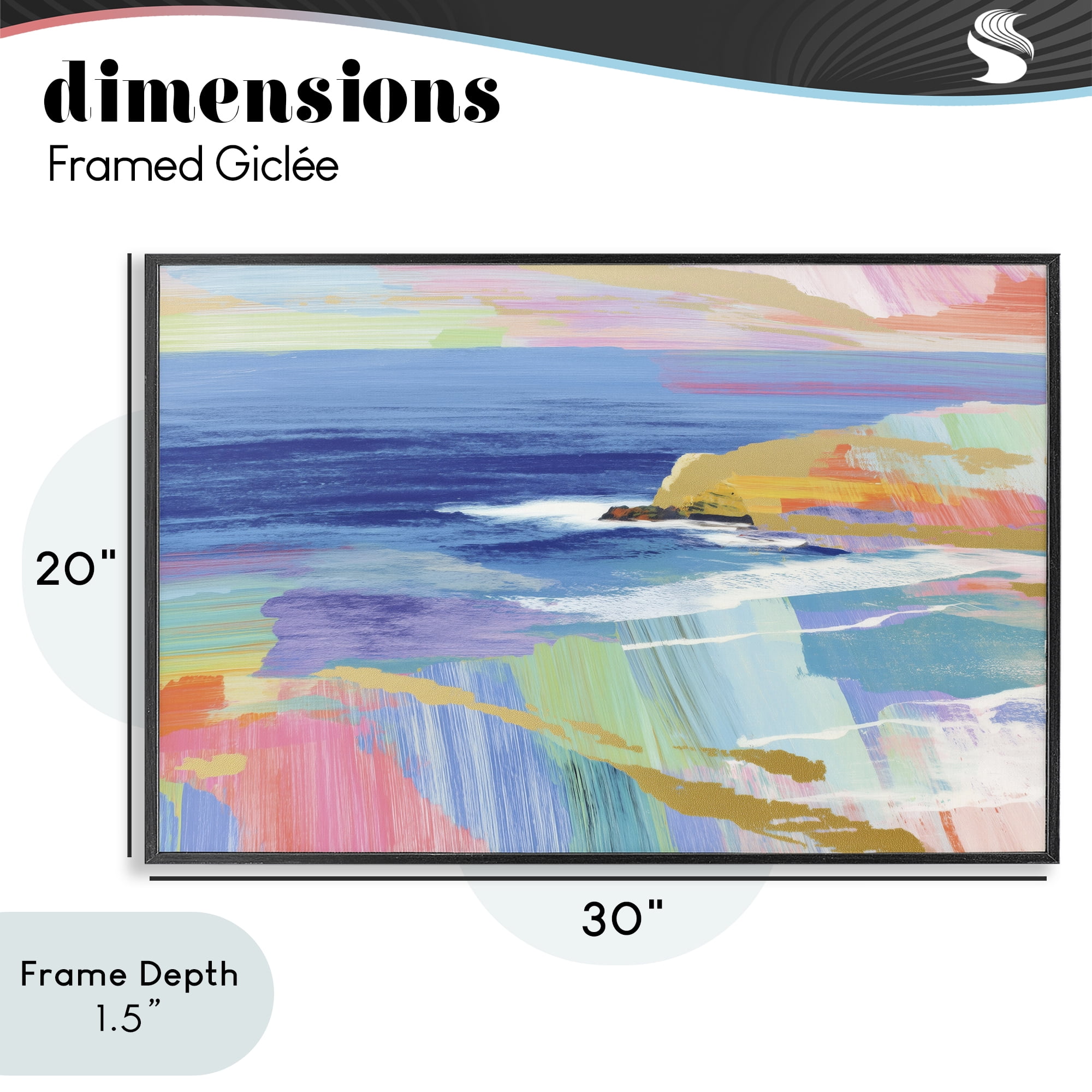 Stupell Industries Hawaii Coastline Abstraction Black Framed Giclee Art, design by Chromatic Storm Studio