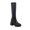 Black, variant on Platform Gogo Boots for Women Square Toe Pleather Boot Personalized Chunky Knee High Pull-On Boots High Heels Bootie
