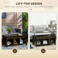 thumbnail image 4 of HOMCOM Lift Top Coffee Table with Hidden Compartment and 3 Storage Shelves, 4 of 10