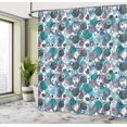 thumbnail image 4 of Ambesonne Abstract Shower Curtain, Round Colored Scribbles, 69"Wx84"L, Dark Seafoam, 4 of 4