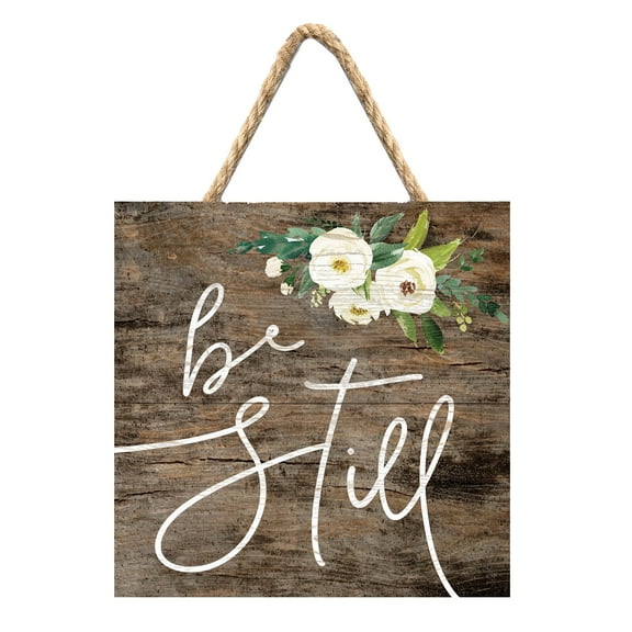 P. Graham Dunn Be Still Peonies Dark Brown 7 x 7 Inch Wood Pallet Wall Hanging Sign