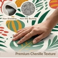thumbnail image 6 of ODIKA 4'x6' Green Coral Vibrant Leaf Pattern Washable Area Rug Tropical Foliage Design with Playful Shapes for Dorm Room, Small Living Stain Resistant Low Profile, Easy Care, 6 of 7