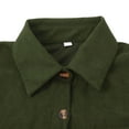 thumbnail image 3 of bbyeadc Girls Shirts Solid Button Down with Pocket Collared Neck Top Comfy Long Sleeve Regular Casual Clothing,Army Green(150), 3 of 4