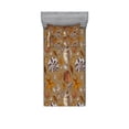 thumbnail image 2 of Ambesonne Ocean Fitted Sheet & Pillow Sham Set, Underwater Animals, Queen, Ginger Cinnamon Cocoa, 2 of 3
