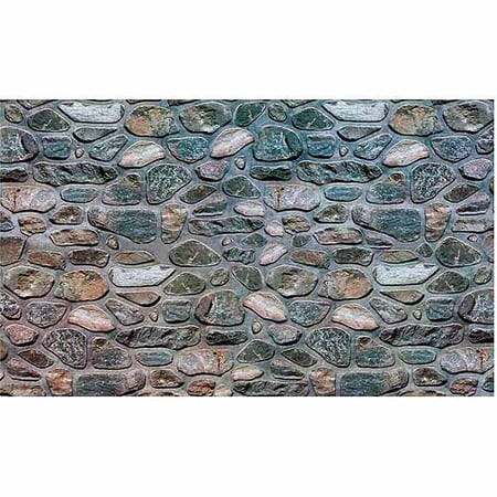 Inlaid Stones Welcome Outdoor Rubber Entrance Mat