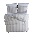 thumbnail image 2 of Benjara 3 Piece King Comforter Set with Vertical Stripes Pattern- White & Brown, 2 of 7