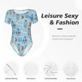 thumbnail image 4 of Balery Cartoon Rocket With Space Body de cuello redondo de manga corta para mujer Tops de manga corta Tops básicos-Large, 4 of 7