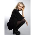 thumbnail image 3 of DARING DIVA Women's Stylish Turtleneck Drop Sleeve Sweater XS Black, 3 of 7