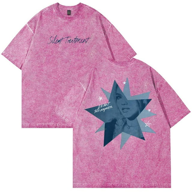 Freya Skye Silent Treatment Camiseta Algodón Wash Tee Mujeres Hombres Manga Corta Casual Cuello Redondo Tee,Pink,2XL