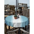 thumbnail image 2 of Outdoor Tablecloth with Umbrella Hole for Patio/Picnic/Party/Camping, Aqua Blue Striped Waterproof Table Cloth Round Cover Washable, Blue White Ombre Farmhouse Gradient (Dia 54"), 2 of 9