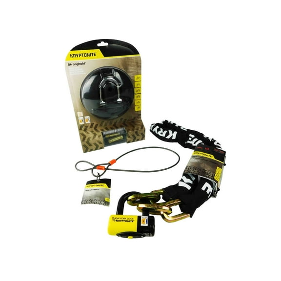 Kryptonite Stronghold 525 2.5ft Looped Cable NY 1415 Fahgettaboudit 5ft Chain