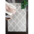 thumbnail image 3 of Mainstays Gray & Ivory Plush Trellis Shag Indoor Area Rug, 5' x 7', 3 of 8