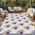 thumbnail image 2 of Purple Spring Floral Outdoor Rug for Patio/Deck/Porch, Non-Slip Large Area Rug 6 x 9 Ft, Farmhouse Flowers Modern Art Indoor Outdoor Rugs Washable Area Rugs, Reversible Camping Rug Carpet Runner, 2 of 8