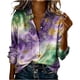 thumbnail image 3 of TaTaai Womens Carnival Print Long Sleeve Shirt Round Neck Casual Polyester Blouse Lightweight Festival Holiday Top Runs Small Gift, 3 of 5