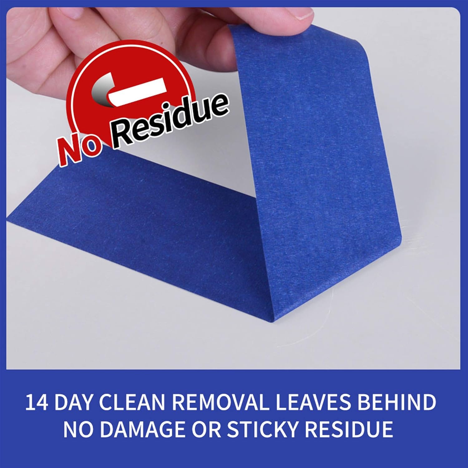 ADHES Blue Painters Tape, Blue Masking Tape for Walls, UV Anti, Clean Remove