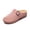 Pink, variant on Women's Carved Hollow Metal Buckle Closed Toe Platform Mules Comfort on Shoes Lightweight Casual Summer Footwear Beige 6.5