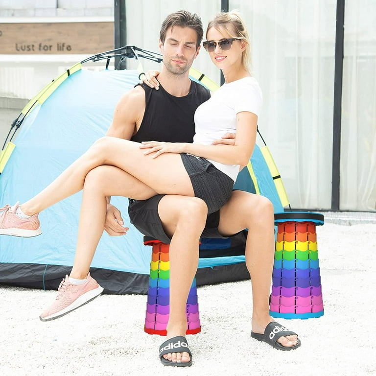 スツール Rainbow Amazon.com: Jihong Upgrade 4.0 Portable Retractable Folding Stool