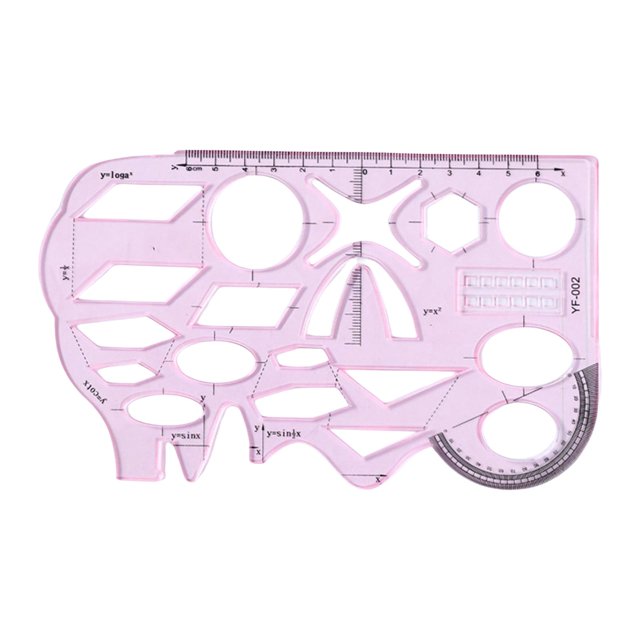 jinwen Multifonctionnel Géométrique Règle Dessin Mesure Fournitures Modèle Règles Rose