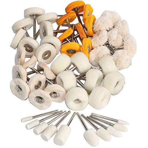 25mm Set of 10 Polishing Buffing Wool Cotton Wheel Dremel Rotary Tool Accessory 