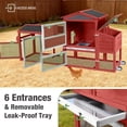 thumbnail image 4 of Aivituvin 83" Large Chicken Coop for 4-6 Chickens, Mobile Hen House Outdoor Wooden Poultry Cage with Wheels Nesting Box Run, Red, 4 of 11