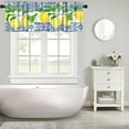 thumbnail image 5 of Yellow Lemon Valance, Blue Tiles Summer Holiday Tasty Fruit Healthy Fruit Vintage Rustic Cafe Short Window Valance for Kitchen Bedroom Decor, 54x18in, 5 of 5