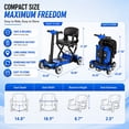 thumbnail image 3 of Mobigogo Lightweight Mobility Scooter for Seniors & Adults, 4-Wheel Foldable Travel Scooter 52lb, Airline Approved Portable Electric Scooter with Removable Battery, 300lb Capacity, Blue, 3 of 8