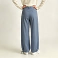 thumbnail image 5 of Miqool Cargo Jean Joggers for Women High Waisted Drawstring Elastic Waist Stretch Denim Pants with Pockets, 5 of 6