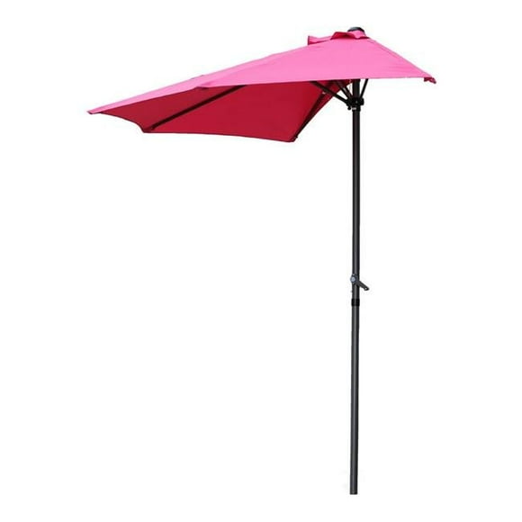 International Caravan YF-1147-2.7M-BB 9 ft. Half Round Wall Hugger Umbrella, Bery Berry
