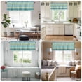thumbnail image 6 of Boho Valances for Windows, Rod Pocket Kitchen Valance Curtains - Soft & Washable Small Window Treatment for Living Room, Bathroom, Bohemian Geometric Stripes Blue Green 42x12inch, 1 Panel, 6 of 9
