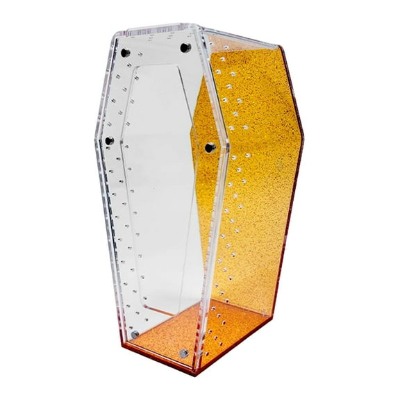 Fzaqwen -shaped Acrylic Terrarium for Jumping Spiders, Tarantulas, And Amphibians. Ventilation And Habitat for Amphibians. Ideal for Crabs. Orange