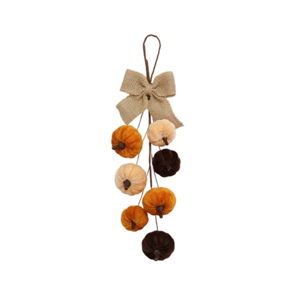 SLYNSHome Felt Pumpkin Hanging Wall Pendant With Burlap Bow, Fall Harvest Door Decor, Rustic Ornament For Thanksgiving Indoor Mantel Wall Home Decoration