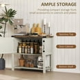 thumbnail image 4 of HOMCOM Buffet de Cuisine avec Armoire de Rangement, Étagère Inférieure, Blanc, 4 of 9
