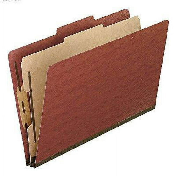 pendaflex pressboard classification folders, legal size, 4-section, red, 10 per box (2157r)