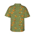 thumbnail image 3 of Uemuo Squirrel And Nuts Printed Regular Fit Short Sleeve Casual Hawaiian Shirt for Men,Aloha shirt,Tropical shirt,Floral print shirt,Vacation Beach shirt-Large, 3 of 9