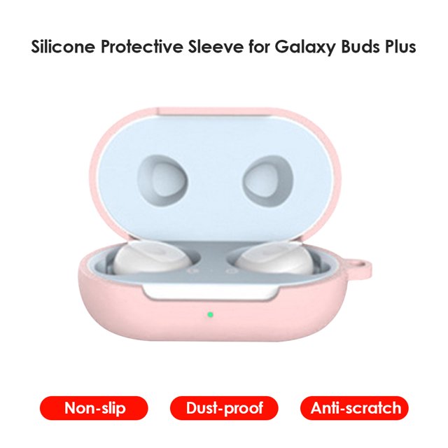 Funda protectora de silicona con llavero para Samsung Galaxy Buds+ (rosa)