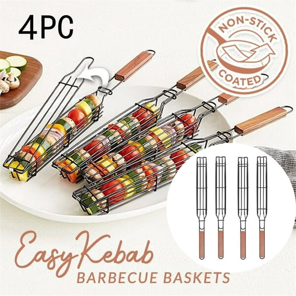 MesaSe Grill Easy Kebab Barbecue Baskets Barbecue Tongs BBQGrill Baskets Barbecue-Nets Grill Accessories