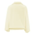 thumbnail image 4 of Fiaer Womens Sweatshirts Quarters Zip Pullovers V-Neck Long Sleeve Lapel Collared Solid Color Trendy Tops Yellow S, 4 of 5