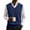 A027-Dark Blue, variant on SAATLERI Mens Vests Casual V Neck Knitted Sleeveless Pullover Sweaters Knitwear Solid Plain Slim Fit All Match Business Tops
