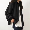 thumbnail image 4 of Kiplyki Womens Fall Cardigan Solid Color Hooded Top Long Sleeve Blouse Loose Coat, 4 of 7