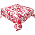 thumbnail image 2 of Valentines Tablecloth Square 60x60 Inch Pink Red Love Heart Table Cloth,Stain Resistance Polyester Valentine''s Day Table Covers for Kitchen Dining,Small Tablecloth for Party Picnic, 2 of 5