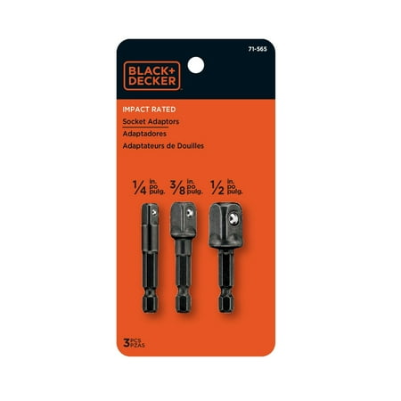 - BLACK+DECKER BDASAI-3M 3pk Impact Socket Adapter Set