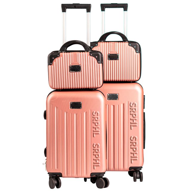 Set de 4 Maletas de Viaje Rígidas 20 y 18 Pulgadas con 2 Neceseres de 11 Pulgadas Equipaje Ligero con Ruedas 360 y Candado TSA Seraphiel